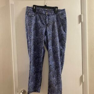 Lane Bryant Purple and Black Paisley Sz 18 Pants